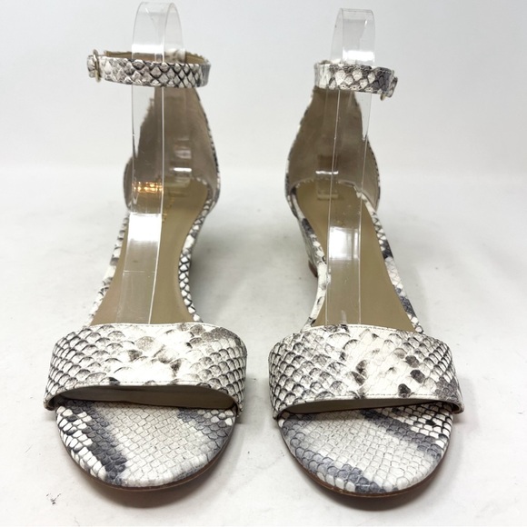 Ann Taylor Giuliana Snake Print Genuine Leather Wedge Sandals ankle strap size 9 - Picture 5 of 10